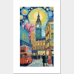 London Twilight Dreams: Van Gogh Inspired Big Ben Skyline Posters and Art